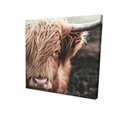 Fondo 12 x 12 in. Desaturated Highland Cow-Print on Canvas FO2793339